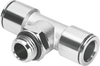 NPQM-T-G18-Q8-P10 Тройник с цанговым зажимом и резьбой